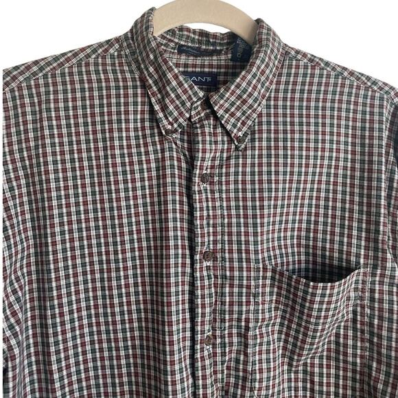 Gant Autumn Oxford Mens Shirt XL Plaid Muted Tone Cotton Button Up Office Casual - Picture 12 of 13